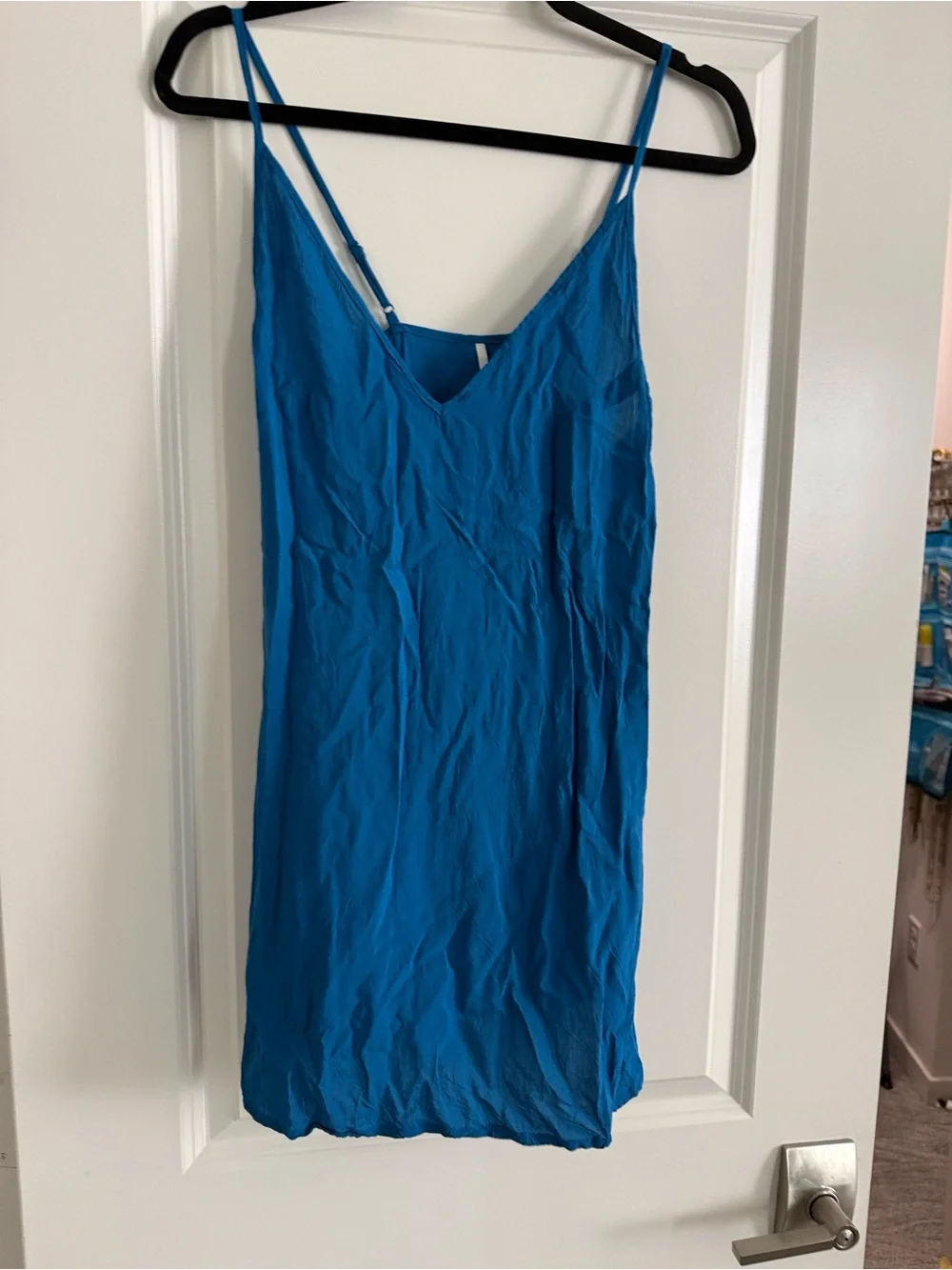 Free People Teal Blue Lace V-Neck Mini Dress
